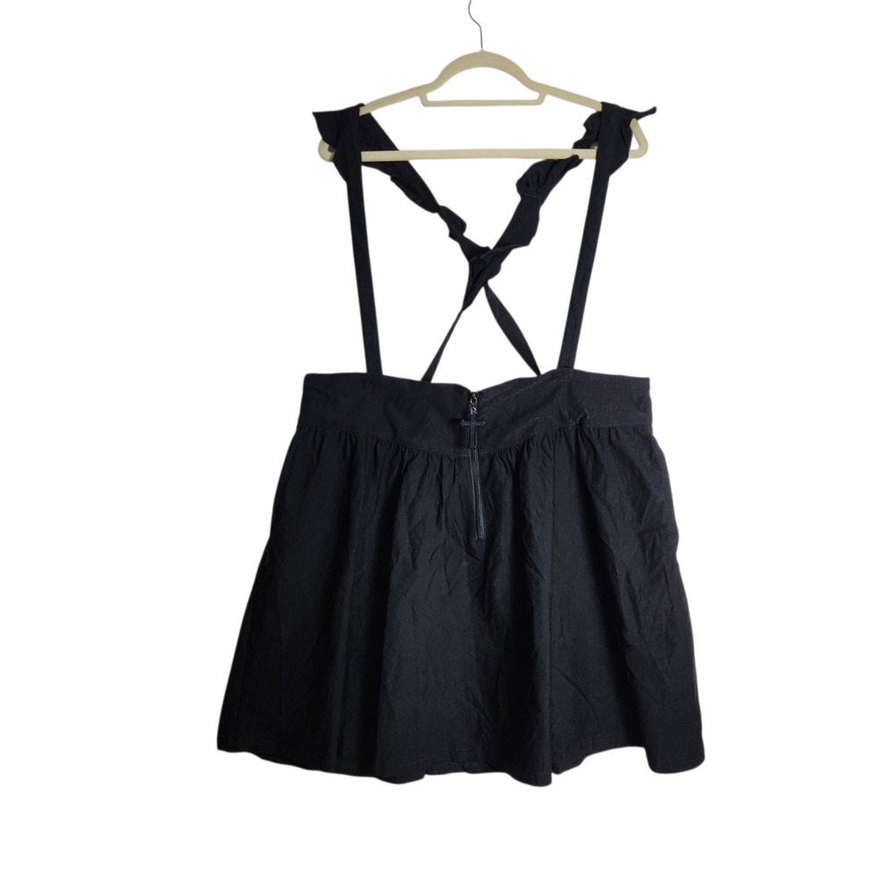Killstar Black Pinafore Mini Skirt Ruffle Straps Gothic Plus Size 4XL